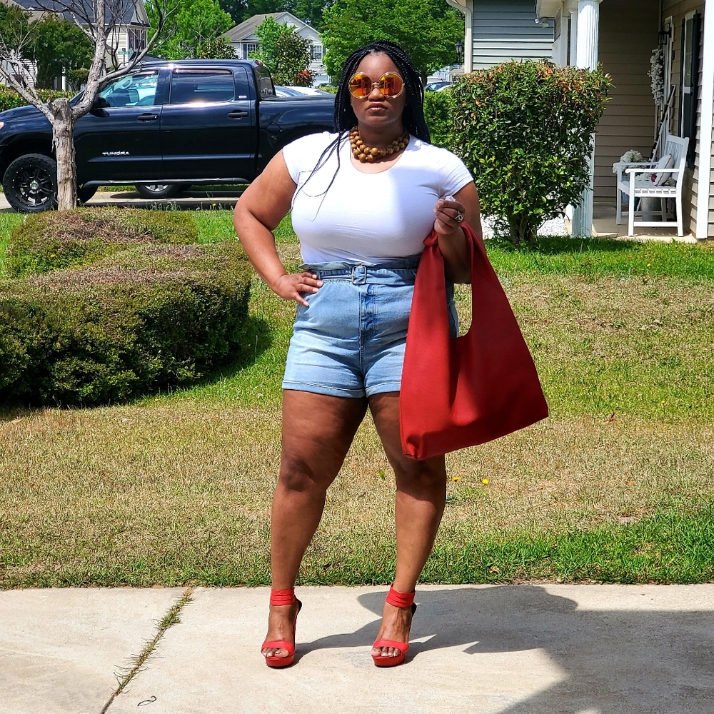 Boutique Knotted Hobo Bag - Red - Picture 2 of 5